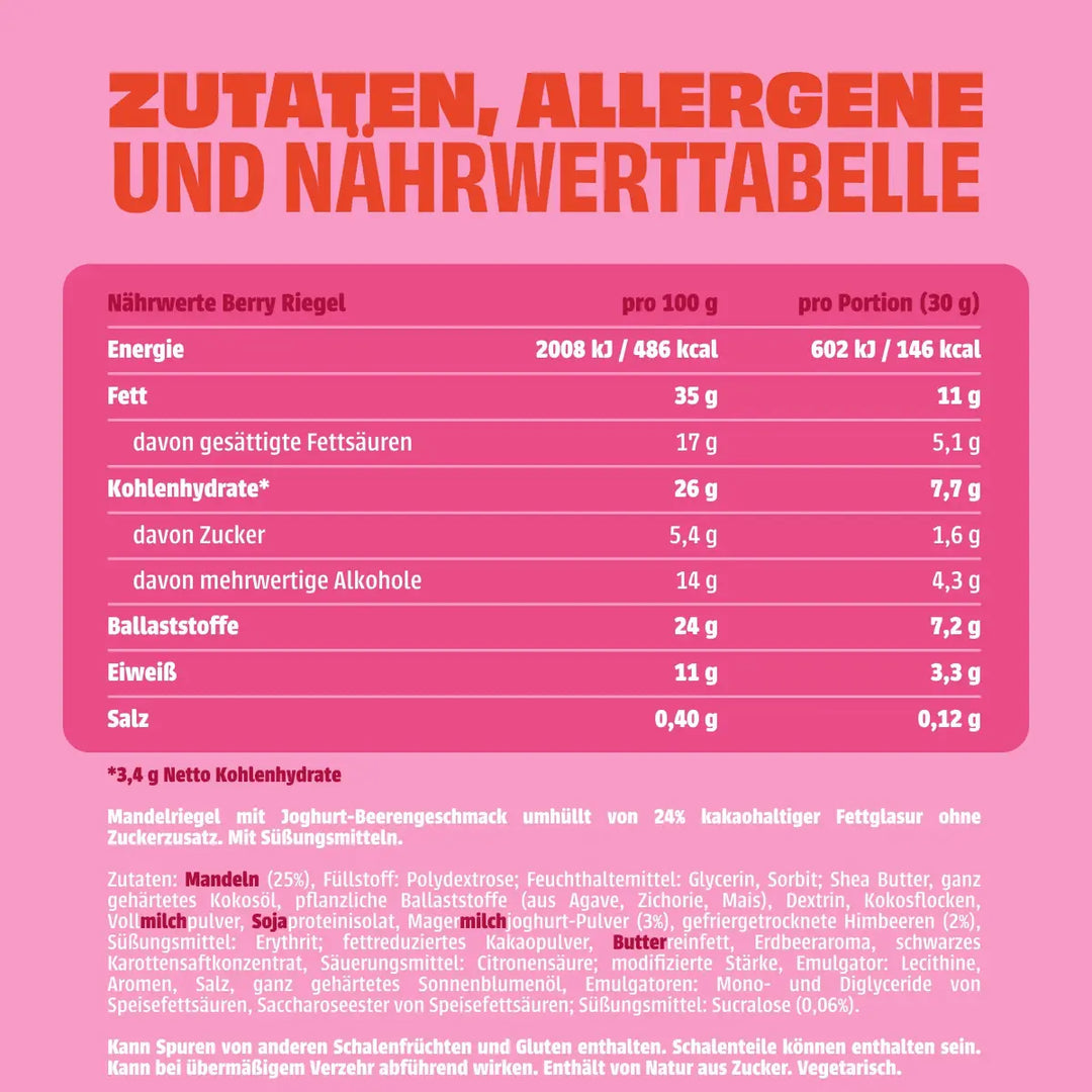 Berry Riegel - NEOH zuckerfreie Schokolade