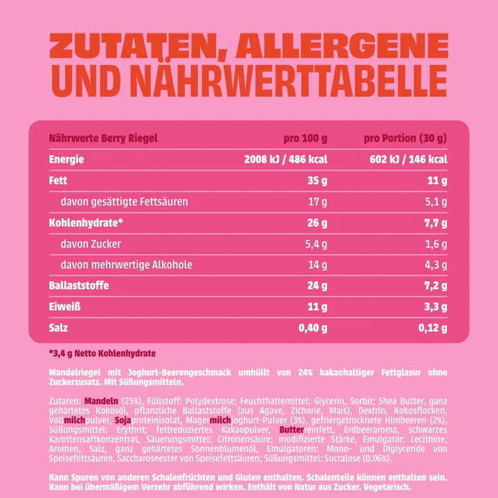 Berry Riegel - NEOH zuckerfreie Schokolade