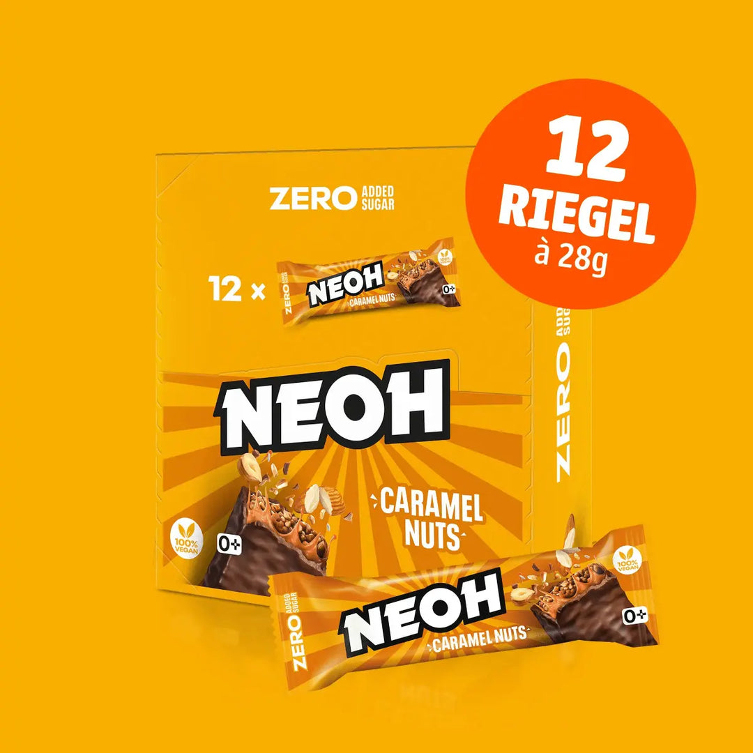 Caramel Nuts Riegel - NEOH zuckerfreie Schokolade #marketing