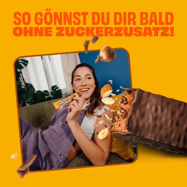 Caramel Nuts Riegel - NEOH zuckerfreie Schokolade