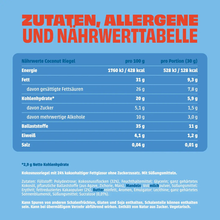Coconut Riegel - NEOH zuckerfreie Schokolade