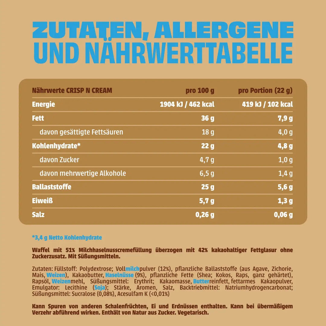 CRISP N CREAM - NEOH zuckerfreie Schokolade