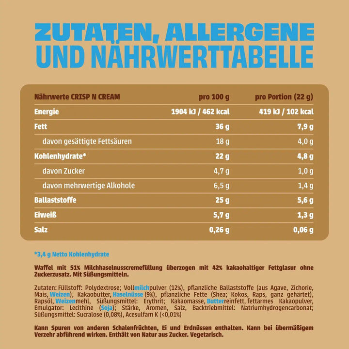 CRISP N CREAM - NEOH zuckerfreie Schokolade