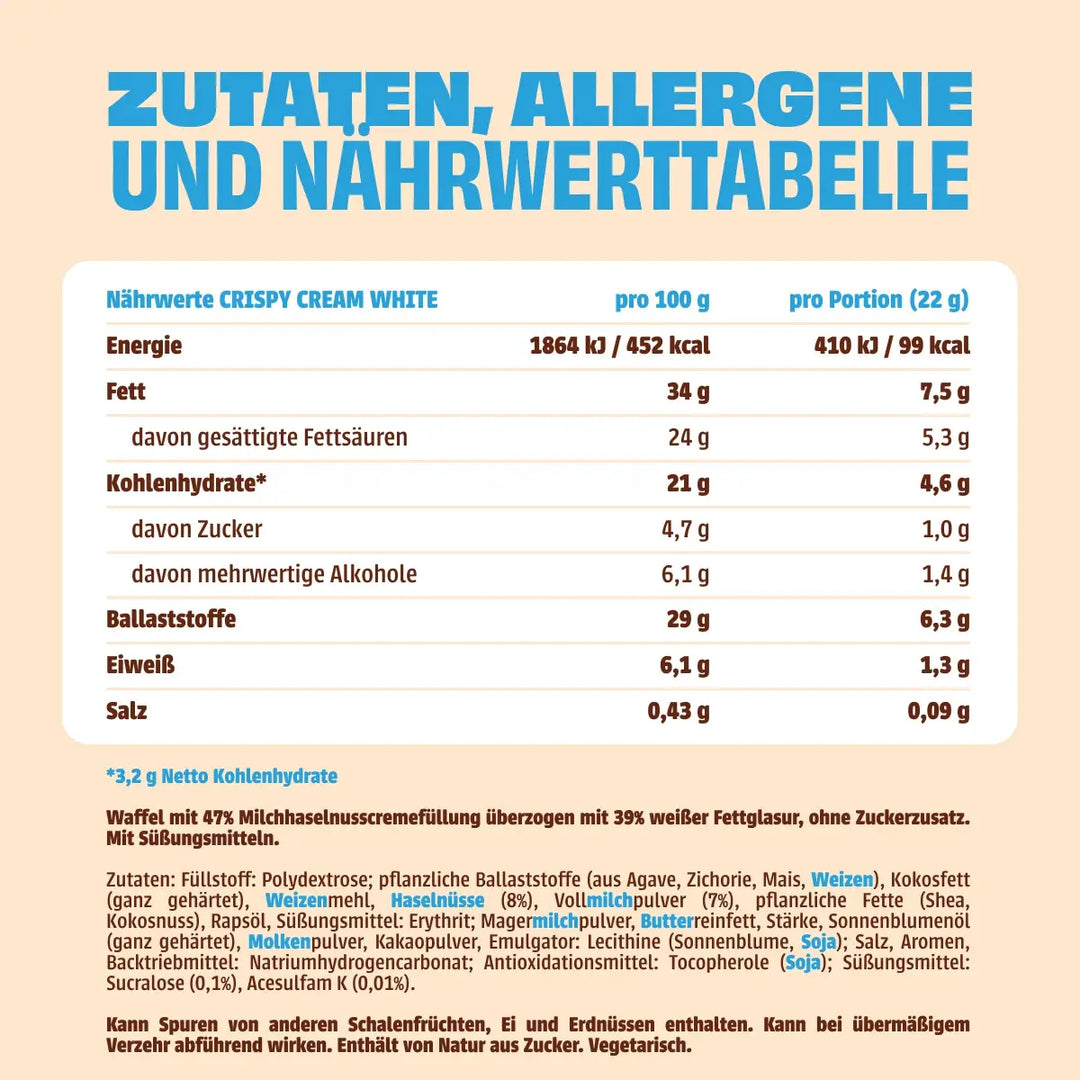 CRISPY CREAM WHITE - NEOH zuckerfreie Schokolade