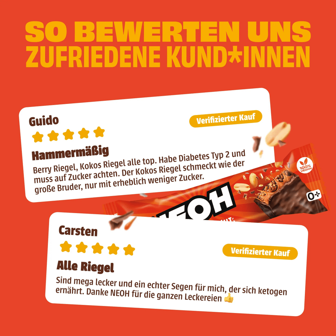 Riegel Mix - Alle 5 Sorten - NEOH zuckerfreie Schokolade