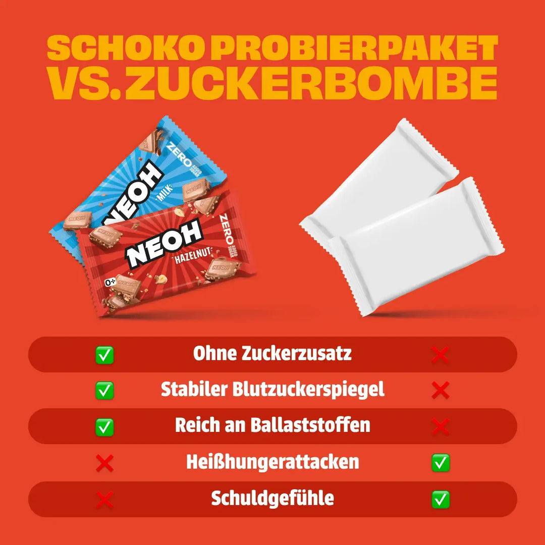 Schoko Probierpaket - NEOH zuckerfreie Schokolade